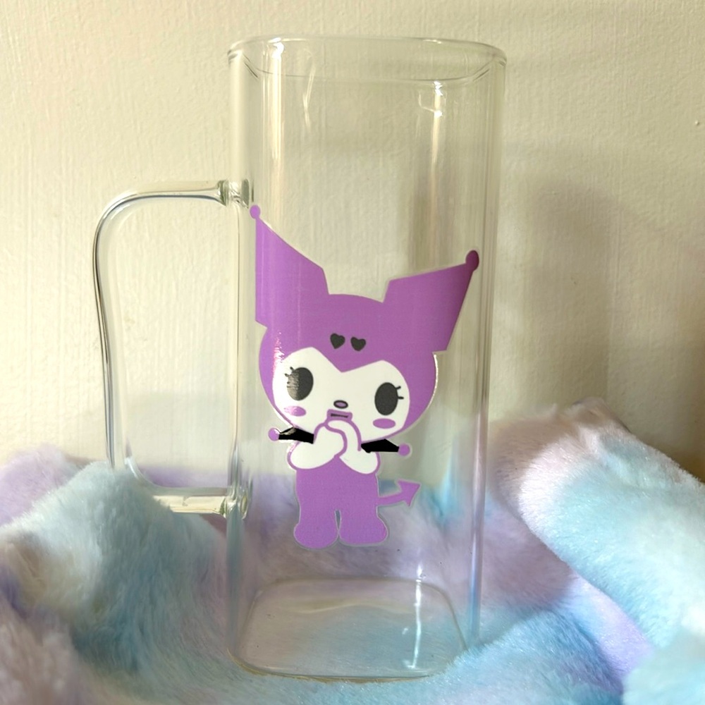 Kuromi Sanrio Clear glass cup